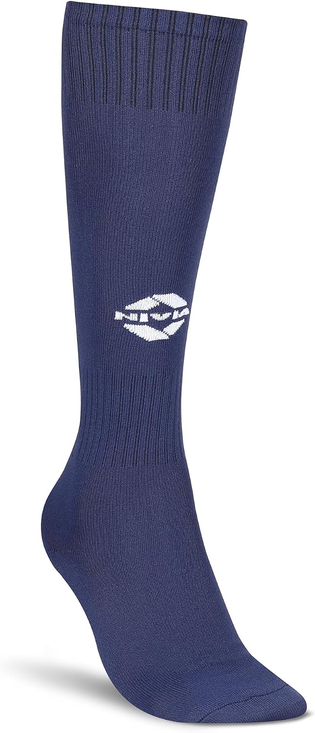 Nivia Plain Encounter Football Socks for Men and Women Knee Length Football Socks Sports Socks N. Blue/White Medium