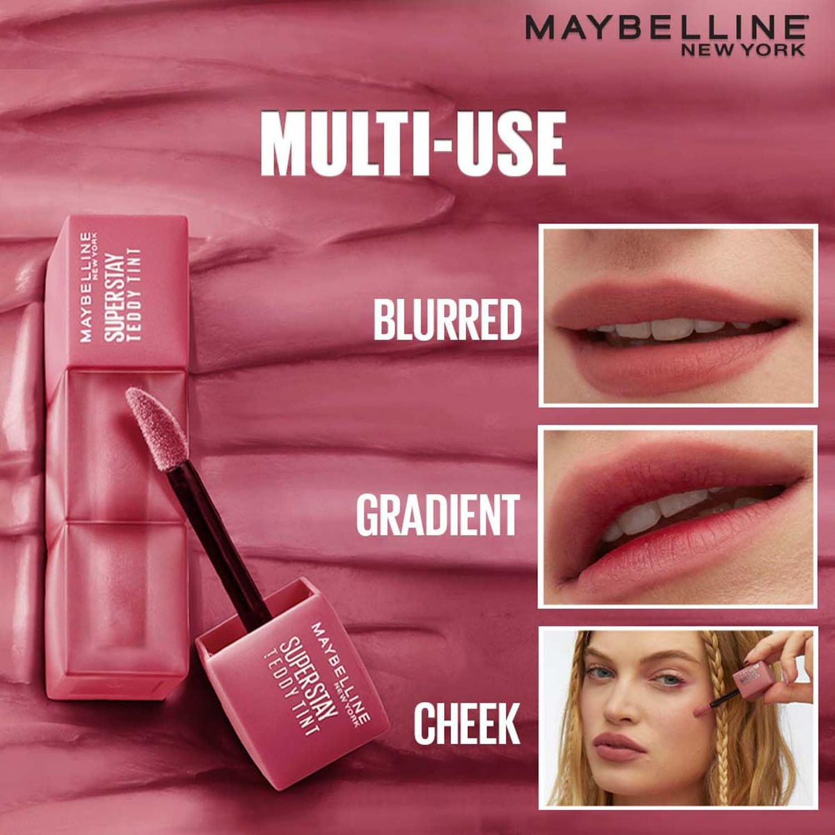 Maybelline New York Superstay Teddy Tint, Lip and Cheek Color, Heart Locket Heart Locket 5 ml (Pack of 1)