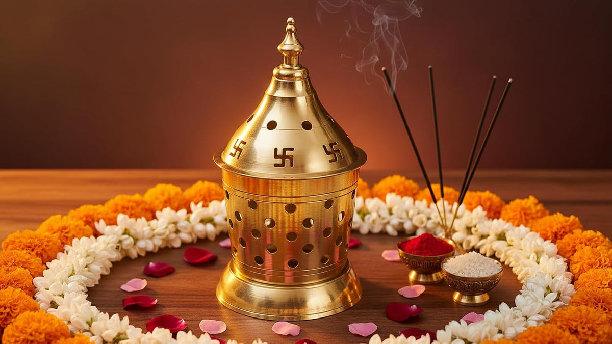 Brass Akhand Diya with Jyoti Diya Cover Divi Oil Lamp for Temple Spiritual Oil Wick Lamp Large