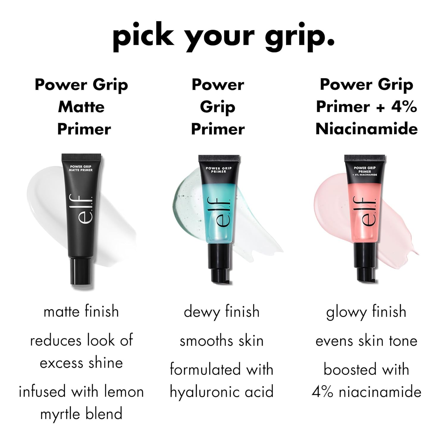 e.l.f. Power Grip Primer + 4% Niacinamide, Gel-Based & Hydrating Face Primer, Helps Visibly Even Skin & Brighten, Grips Makeup, Vegan & Cruelty-Free