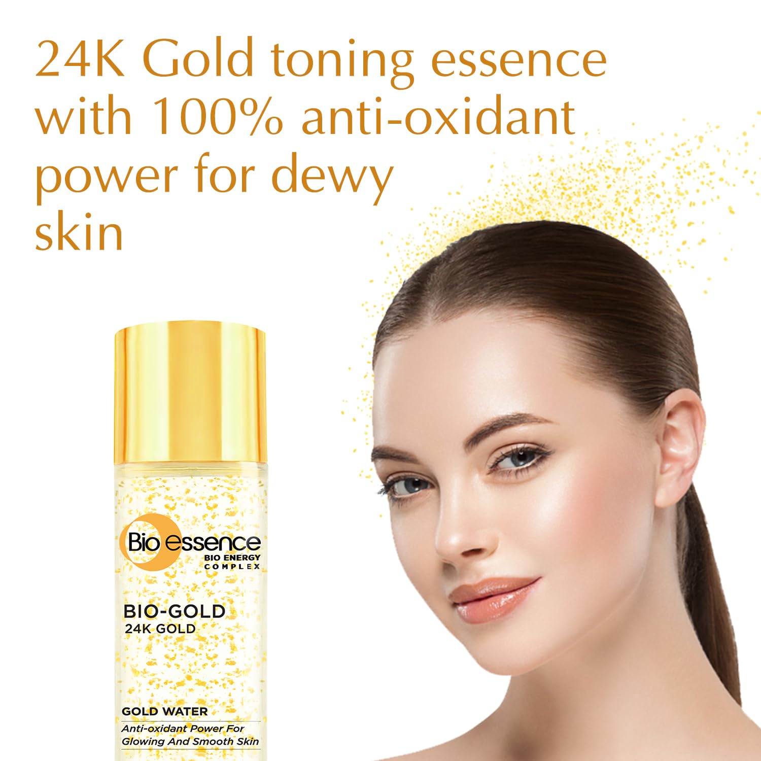 Bio-essence 24K Gold Face Toner – Pore Tightening, with Niacinamide, Hyaluronic Acid, Peptides & Antioxidants – Anti-Ageing, For All Skin Types, 100ml