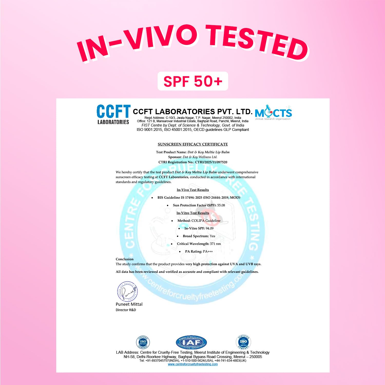 Dot & Key Meltie Lip Balm SPF 50+++ In-Vivo Tested With 2% Kojic & Vitamin C | Hydrates Dry, Chapped Lips, Lightens Pigmentation, Brightens Lips | With Shea & Mango Butters, Peptide Infused | Strawberry Glaze | 4g