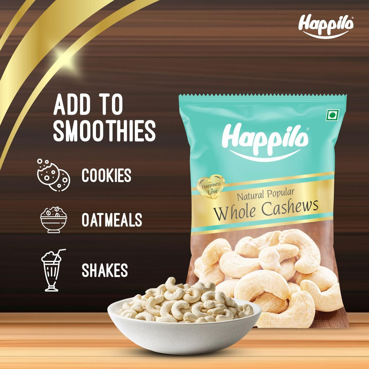 Happilo Natural Popular Cashews 400g Value Pack | Dry Fruits, Kaju, Healthy Snacks | Unsalted Cashew Nuts | Crunchy, Nutritious & Delicious Nuts | Rich in Prote