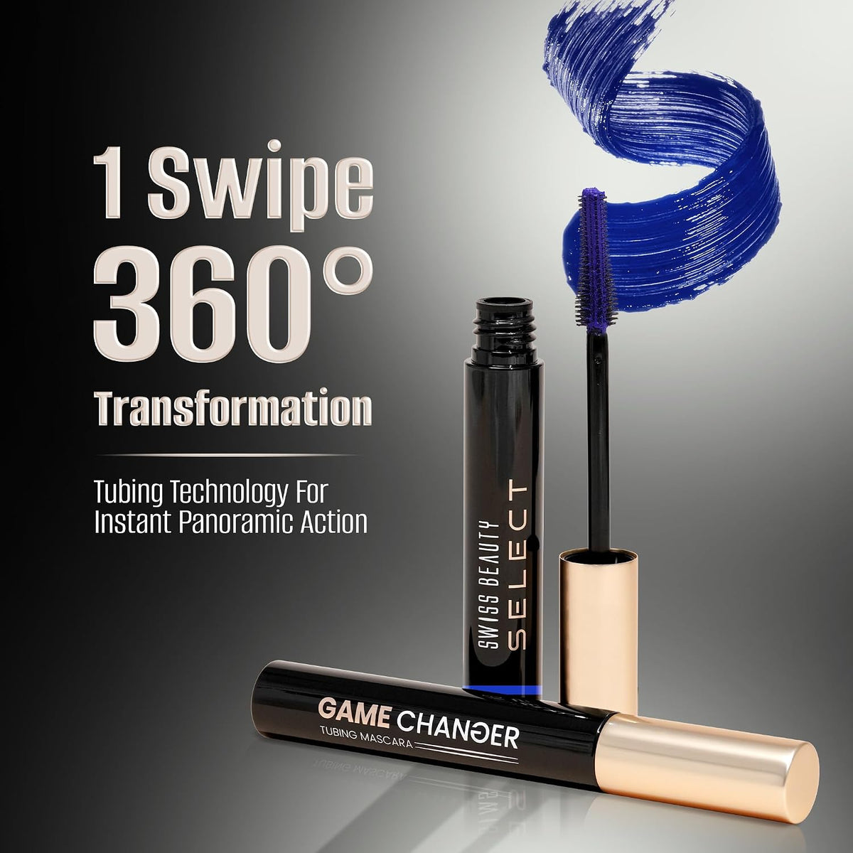 Swiss Beauty Select Game Changer Tubing Mascara with Lash extension effect | Smudge-proof & Water resistant | 5ml | Blue