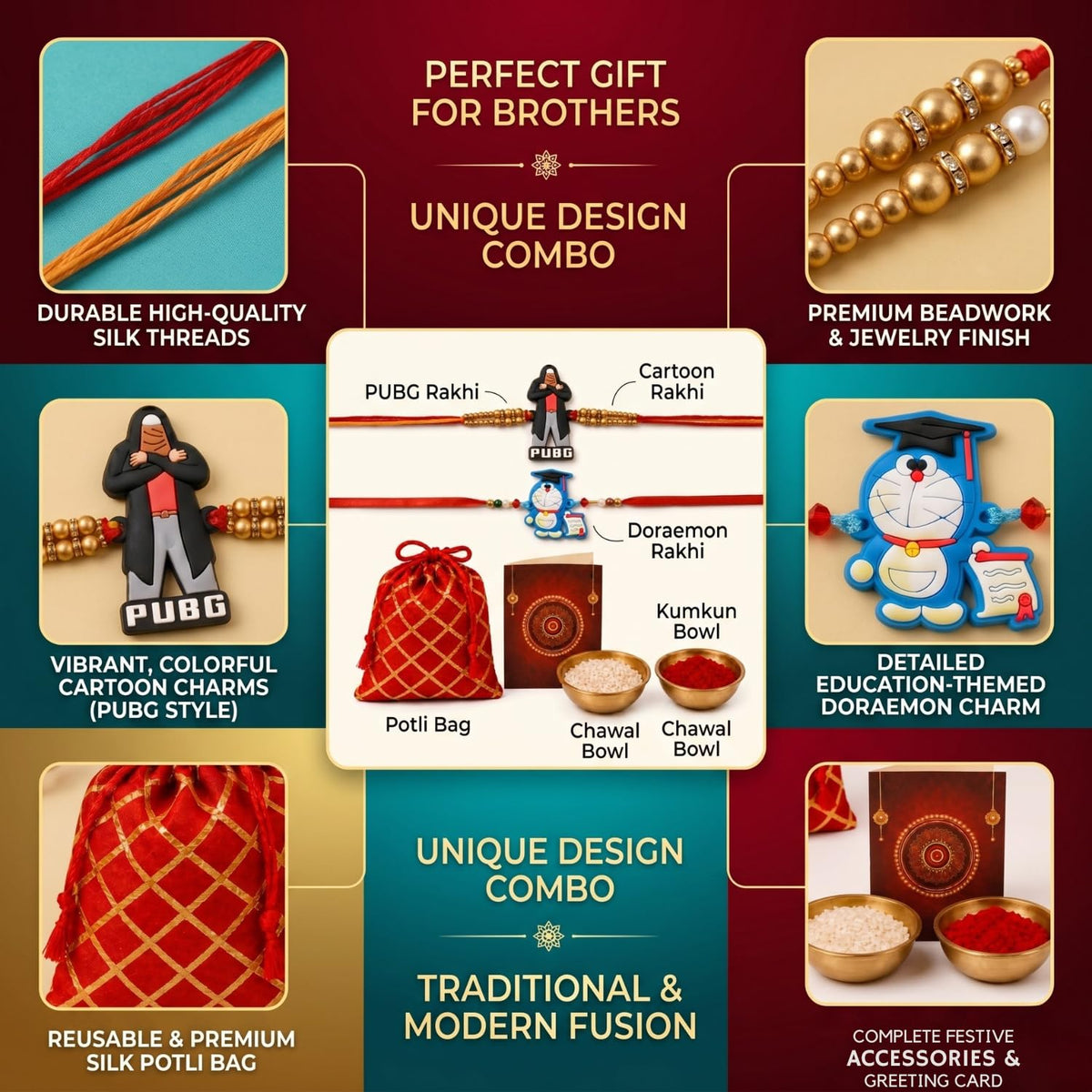 Kalakriti Cartoon Character Rakhi Set of 2 for Kids Brother – Fun & Colorful Rakshabandhan for Boys & Toddlers RakhiGanesh