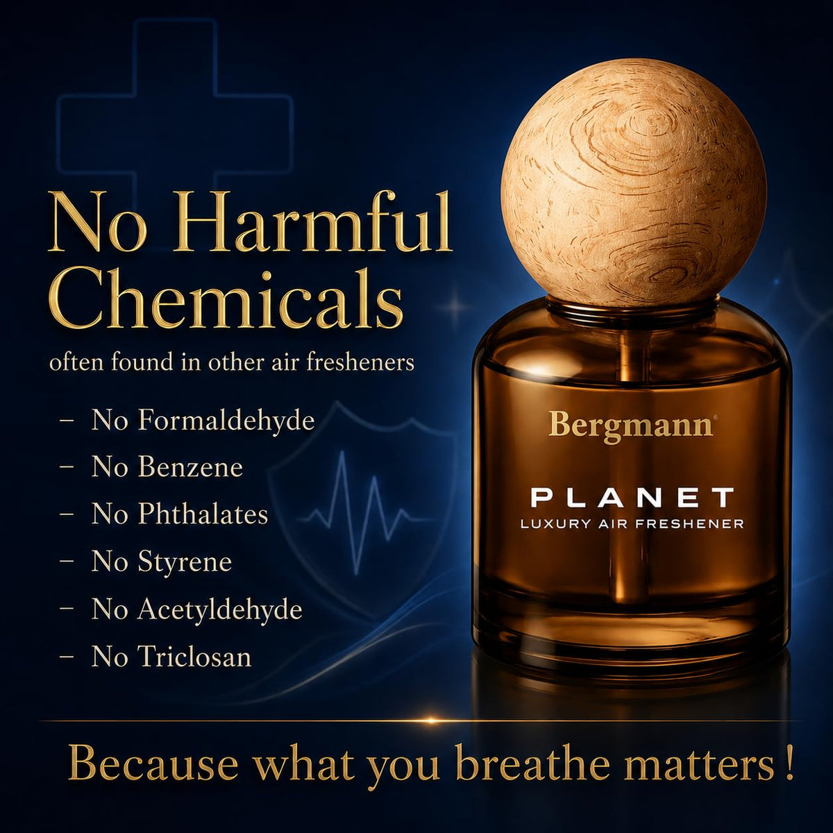 Bergmann Planet Luxury Car Perfume, Car Air Freshener, For Car & Home, Alcohol-free, Long-Lasting upto 90 days, COLOGNE, 110ml