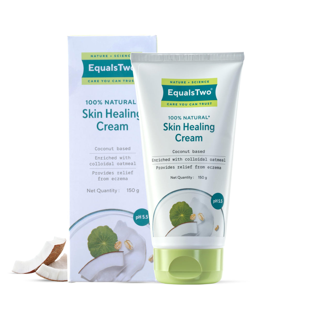 EQUALSTWO by Zydus Skin Healing Cream for Baby & Mom – 150gm | Eczema Relief, Rash & Dry Itchy Skin | pH 5.5 | Dermatologist-Tested | Gentle Moisturizer for Sen