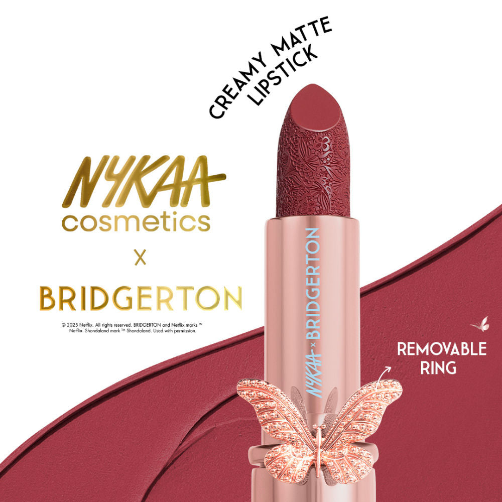 Nykaa Cosmetics X Bridgerton Creamy Matte Longwear Lipstick - Queen's Pick (4.2g)