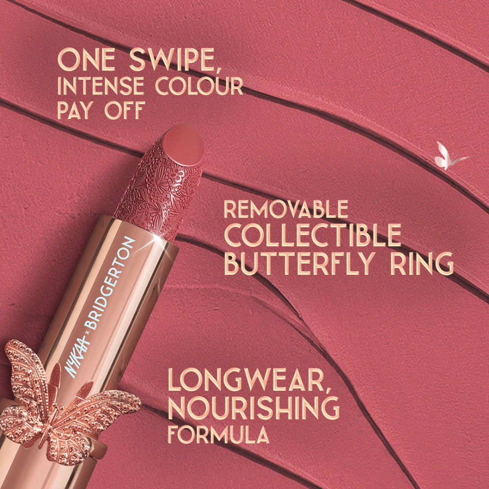 Nykaa Cosmetics X Bridgerton Creamy Matte Longwear Lipstick - Burning Desire
