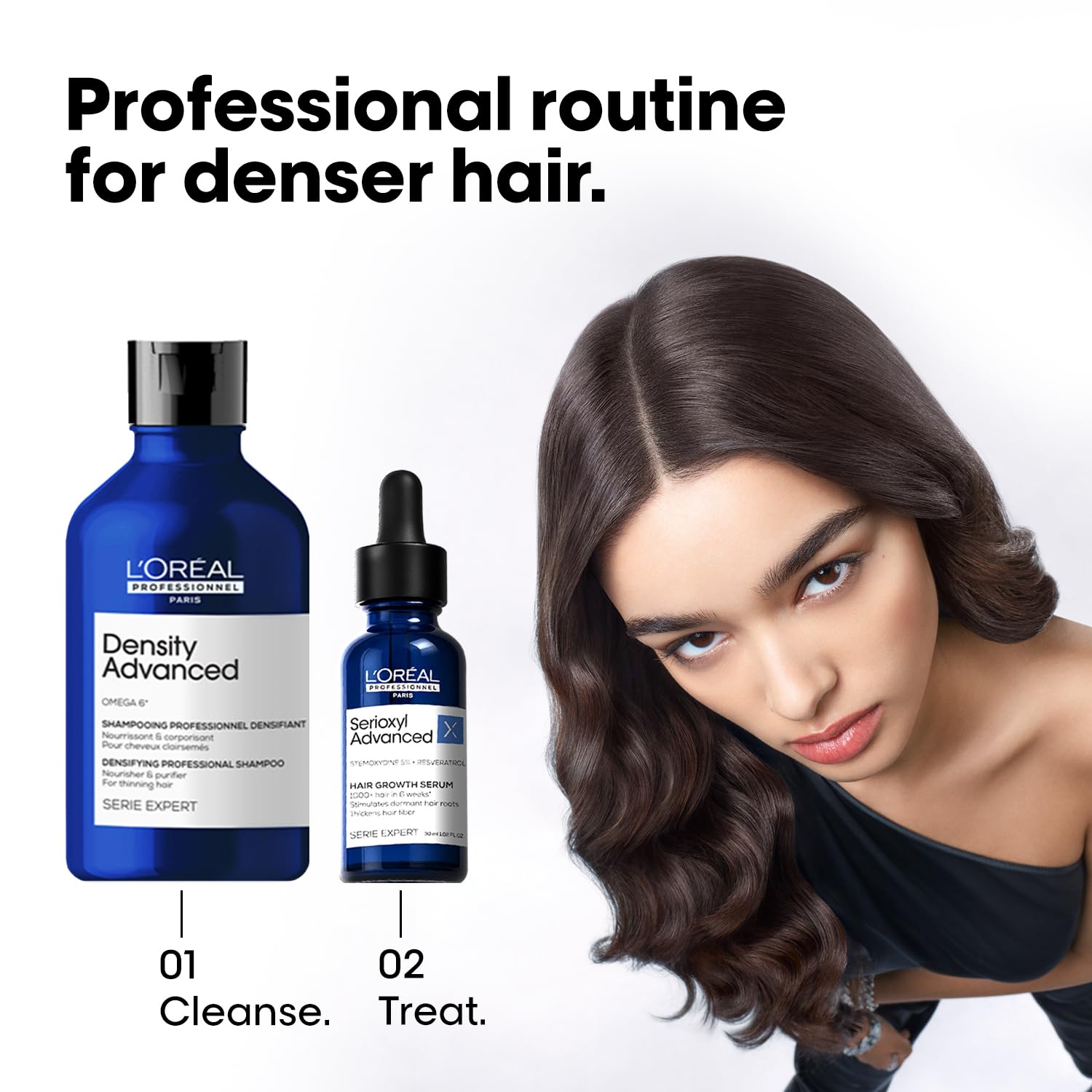 L’Oréal Professionnel Serioxyl Advanced Hair Growth Serum for scalp | Powered by Stemoxydine 5% + Resveratrol | Stimulates dormant hair roots and thickens hair fibre | Hairgrowth serum for men and women