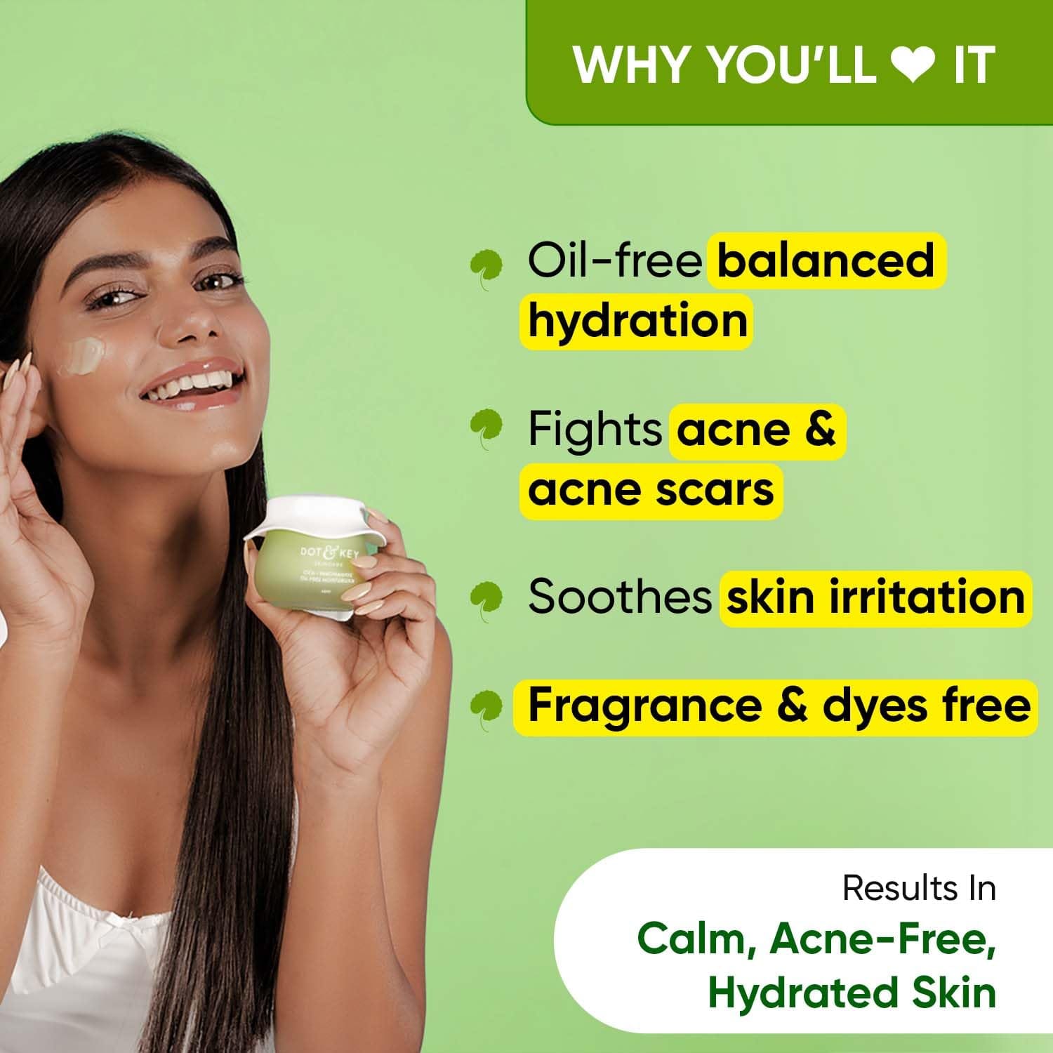 DOT & KEY - Cica + Niacinamide Oil-Free Face Moisturizer Jar (60ML)