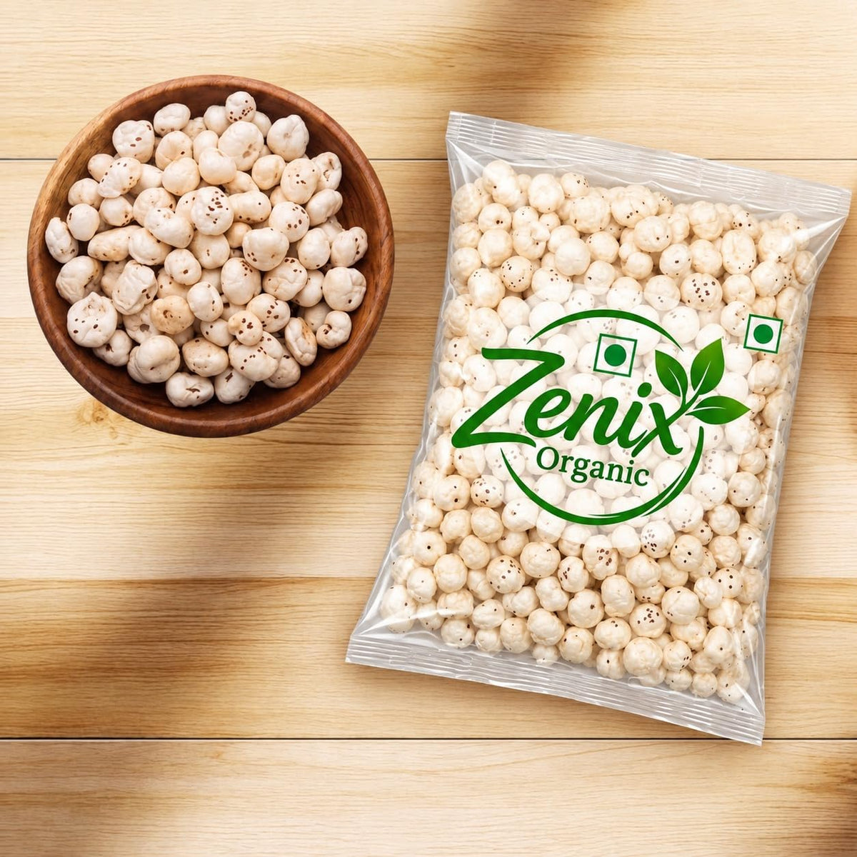 Zenix Organic Phool Makhana 100gm | Fox Nuts Lotus Seed | Healthy Crunchy Snack | Protein-Rich, Low-Calorie Superfood | Ideal for Fasting Food And Diet | Light