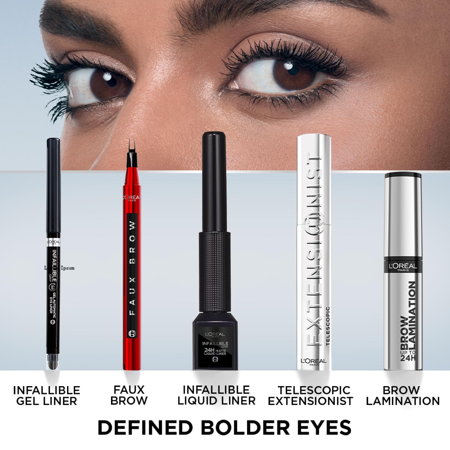 L'Oréal Paris Telescopic Extensionist Waterproof Mascara Extends lashes +5mm closer to brows Sculpting comb brush with 300+ bristles, 11ml