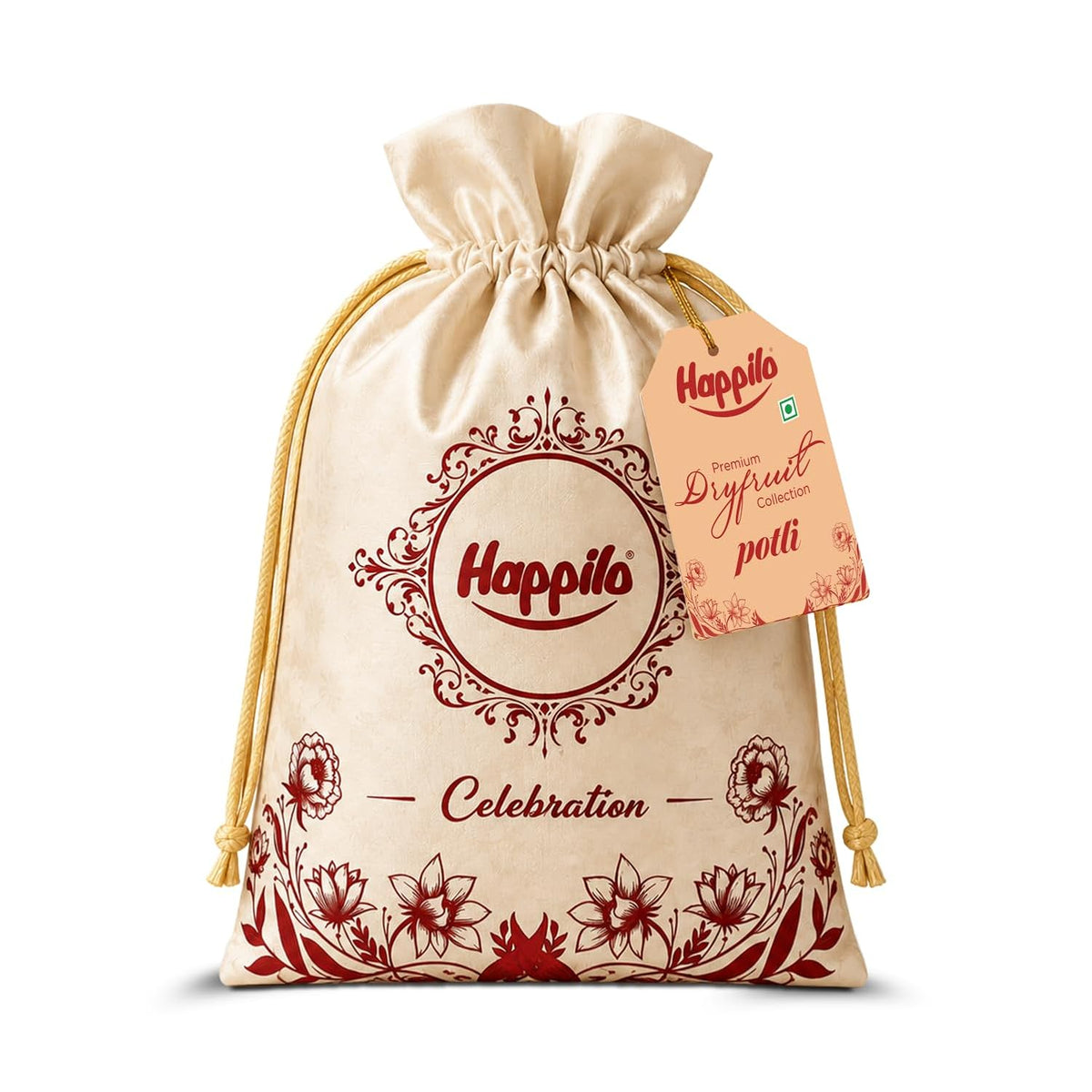 Happilo Dry Fruit Gifitng Potli 500g, Almonds, Cashews, Raisins, Pistachios
