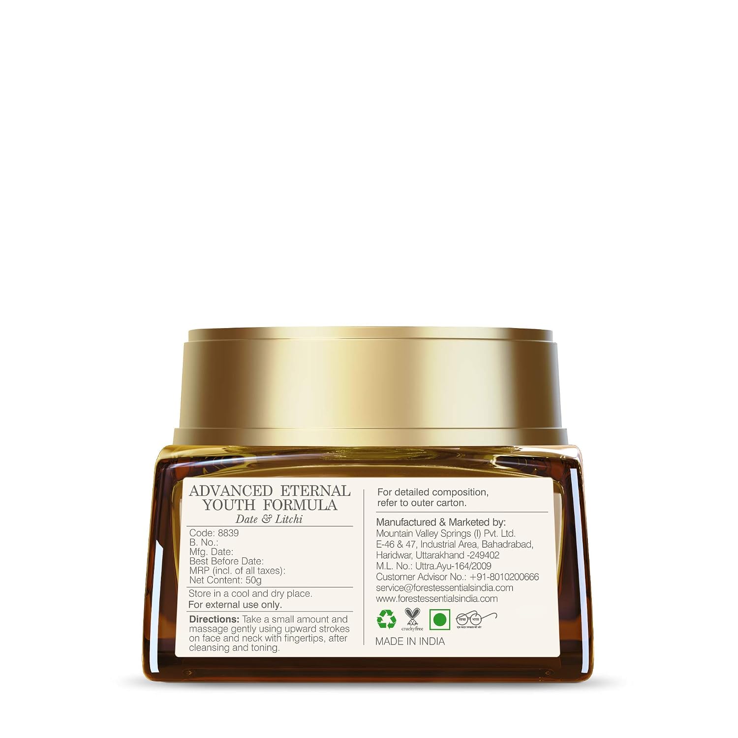 Forest Essentials Night Cream with Date & Litchi | Anti Ageing Face Moisturiser for Normal to Dry Skin | Ayurvedic Cream to Firm & Tone