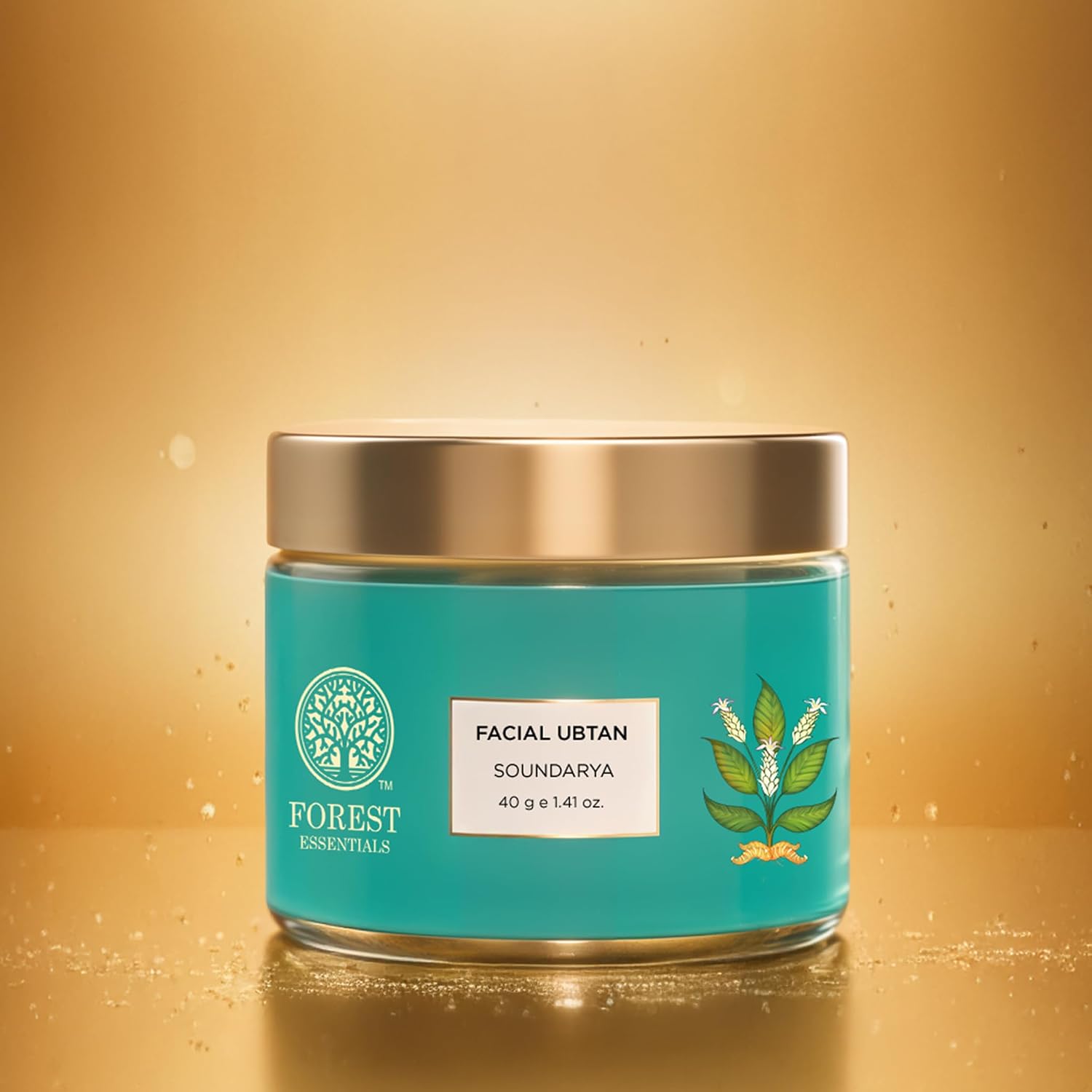 Forest Essentials Facial Ubtan Soundarya | Ayurvedic Brightening Face Scrub | Gentle Exfoliation with Turmeric, Saffron & Rose | For Glowing Skin