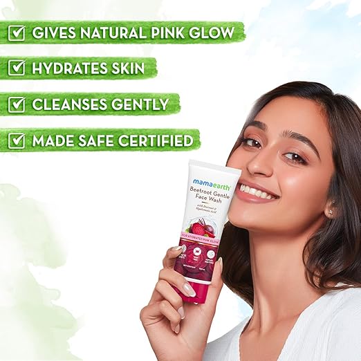 Mamaearth Beetroot Gentle Face Wash&Hyaluronic Acid For Hydrated Pink Glow -100Ml|Gently Cleanses|Hydrates&Soothes Skin|Soap - Free|Non-Irritant|Safe For Skin|H