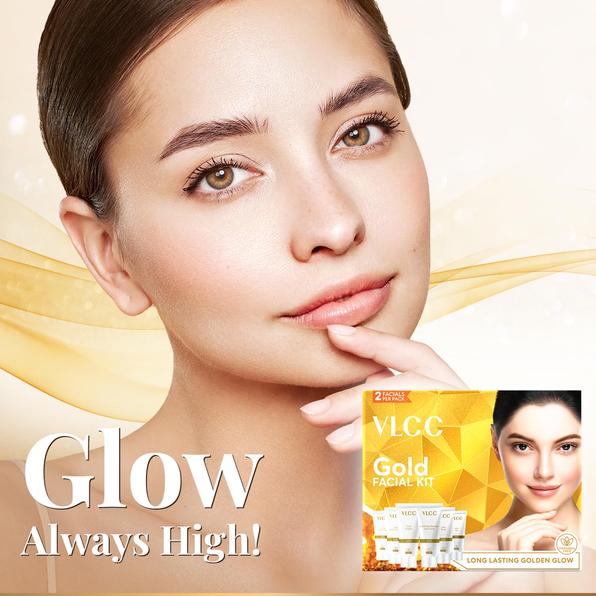 VLCC Gold Facial Kit & VLCC Diamond Facial Kit - 60g Each (Pack of 2) | Pamper your Skin for a Luminous Glow | Skin purifying with Parlour Glow | With Gold Bhas