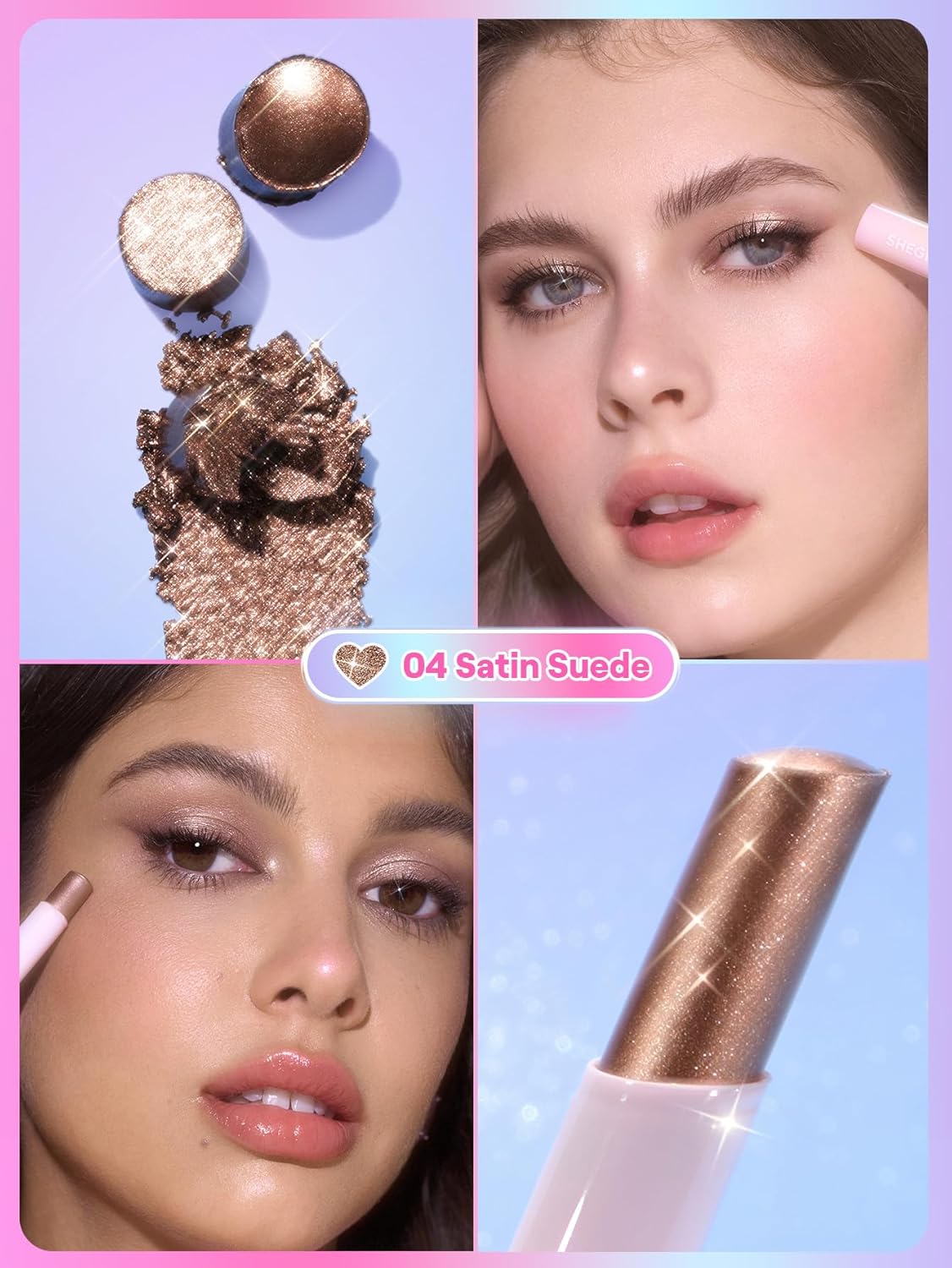 SHEGLAM Crystal Jelly Glaze Stick for Eyeshadow-04 Satin Suede