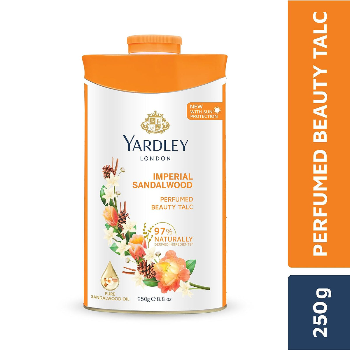 Yardley London - Imperial Sandalwood Talc Powder for Women, 250g Sandalwood 250 g (Pack of 1)
