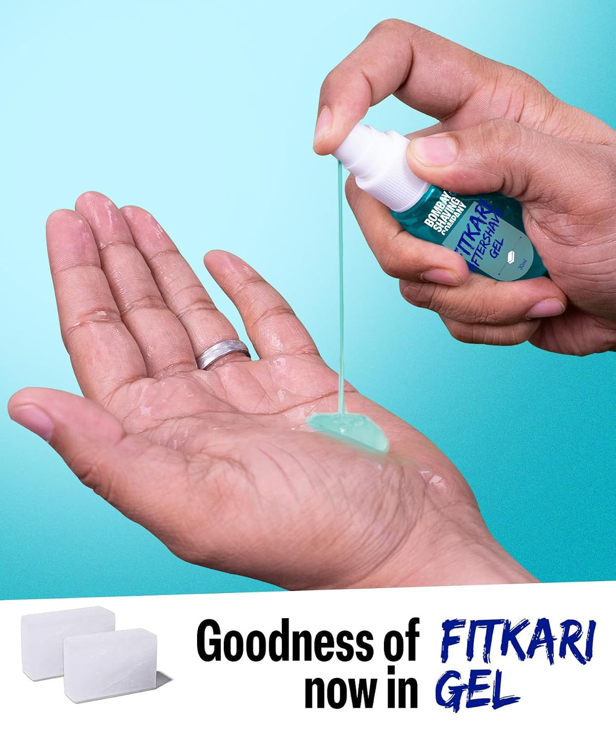 Bombay Shaving Company Fitkari Aftershave Gel (30ml) | Alum and Aloe Vera with Cooling Effect | No Residue | Face & Body Use | Travel Friendly