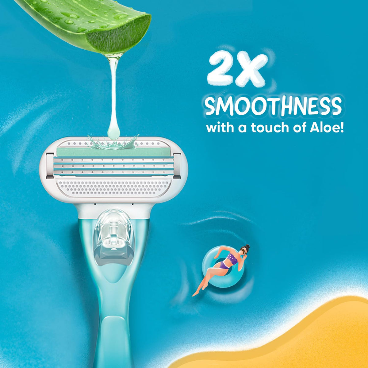 Gillette Venus Women Smooth Combo Pack | Razor Plus 3 Refills | Aloe Vera Smooth H+3C