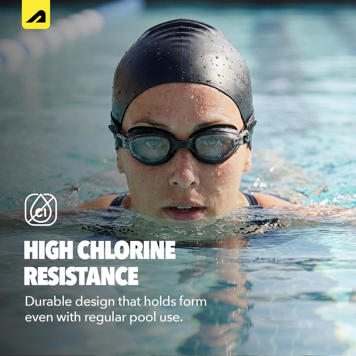 Boldfit Swimming Goggles for Men & Women with Adjustable Strap, Air Tight, for Adults - Classic Black