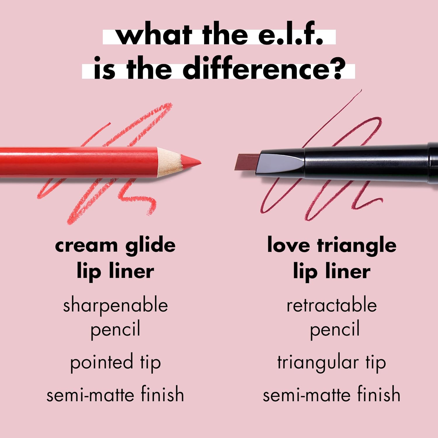 e.l.f. Cream Glide Lip Liner, Shape & Sculpt Lips, High-Pigment Pencil, Semi-Matte Finish, Vegan & Cruelty-Free, Truth or Bare