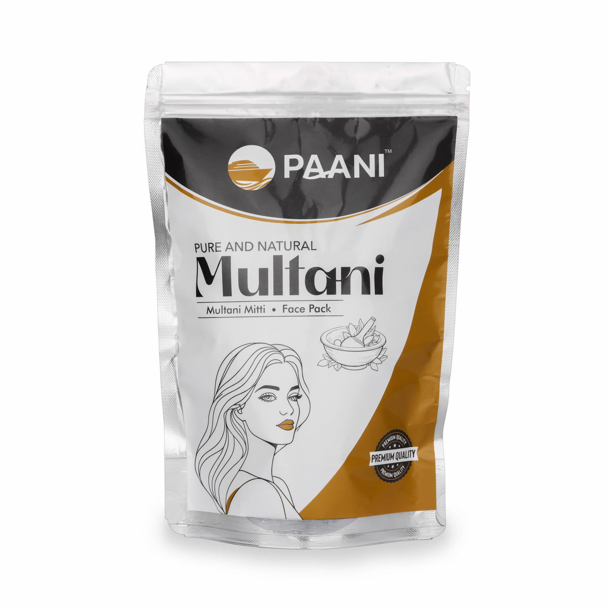 Paani Natural Multani Mitti Powder for Skin & Hair Pure Fuller's Earth For Nourishing Soft and Hydrating & Glowing Skin Oil Control Pure Face Pack Bentonite Cla