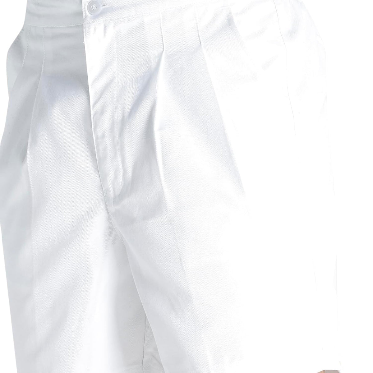 athlete Men's Classic Casual Shorts | Premium Cotton Blend | Structured Zipper Fly | Elastic Waist | Deep Side Pockets | Comfort Fit Standard 36 White