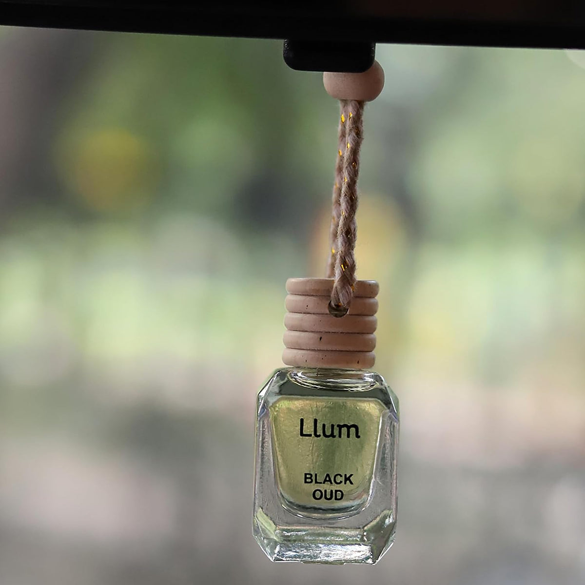 Llum Black Oud Hanging Car Air Freshener (10 ml) - Luxury, Alcohol-Free & Non-Toxic Scent| Premium Interior Perfume Accessory| Fragrance up to 35 Days Without A