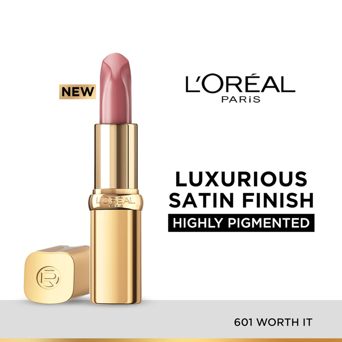 L'Oreal Paris Color Riche Satin Lipstick 601 Worth It, 4 Gm 601 Worth It 4.5 g (Pack of 1)