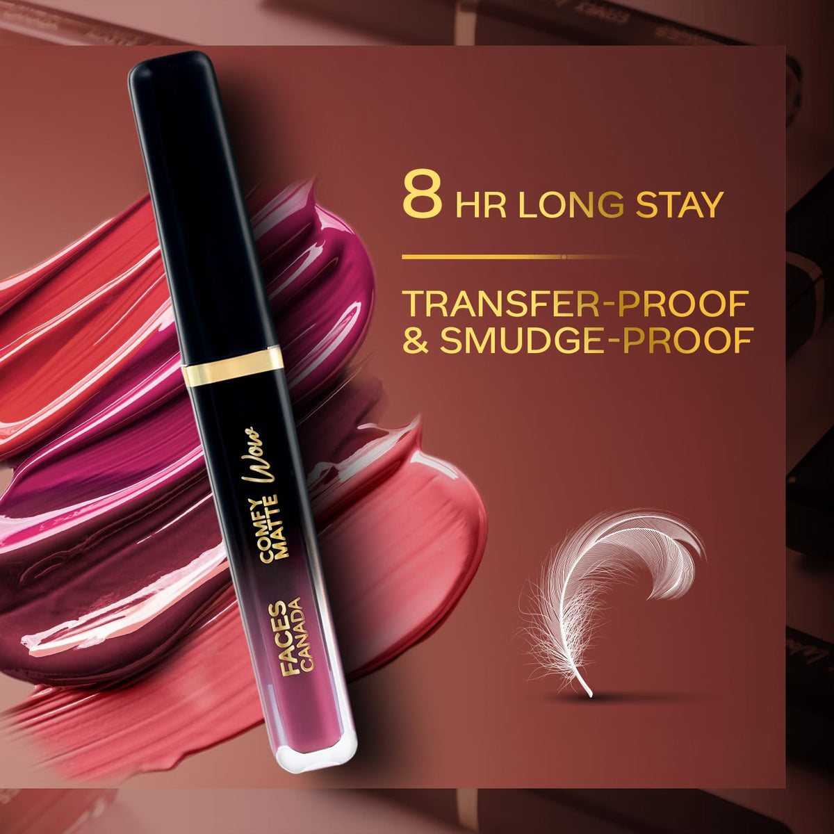 FACES CANADA Comfy Matte Wow Liquid Lipstick - Orchid Opulence 10 (Plum) 3.8ml | One Swipe Application | Highly Pigmented | Comfortable Wear | Glides Smoothly |