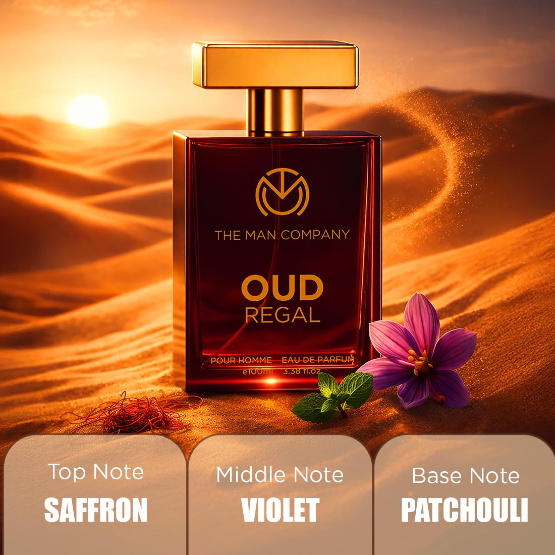 THE MAN COMPANY OUD REGAL Perfume for Man | Long Lasting Bold Oud Perfume | Luxury EDP Fragrance with Saffron & Patchouli | Gift for Him | 100 ml | Anniversary