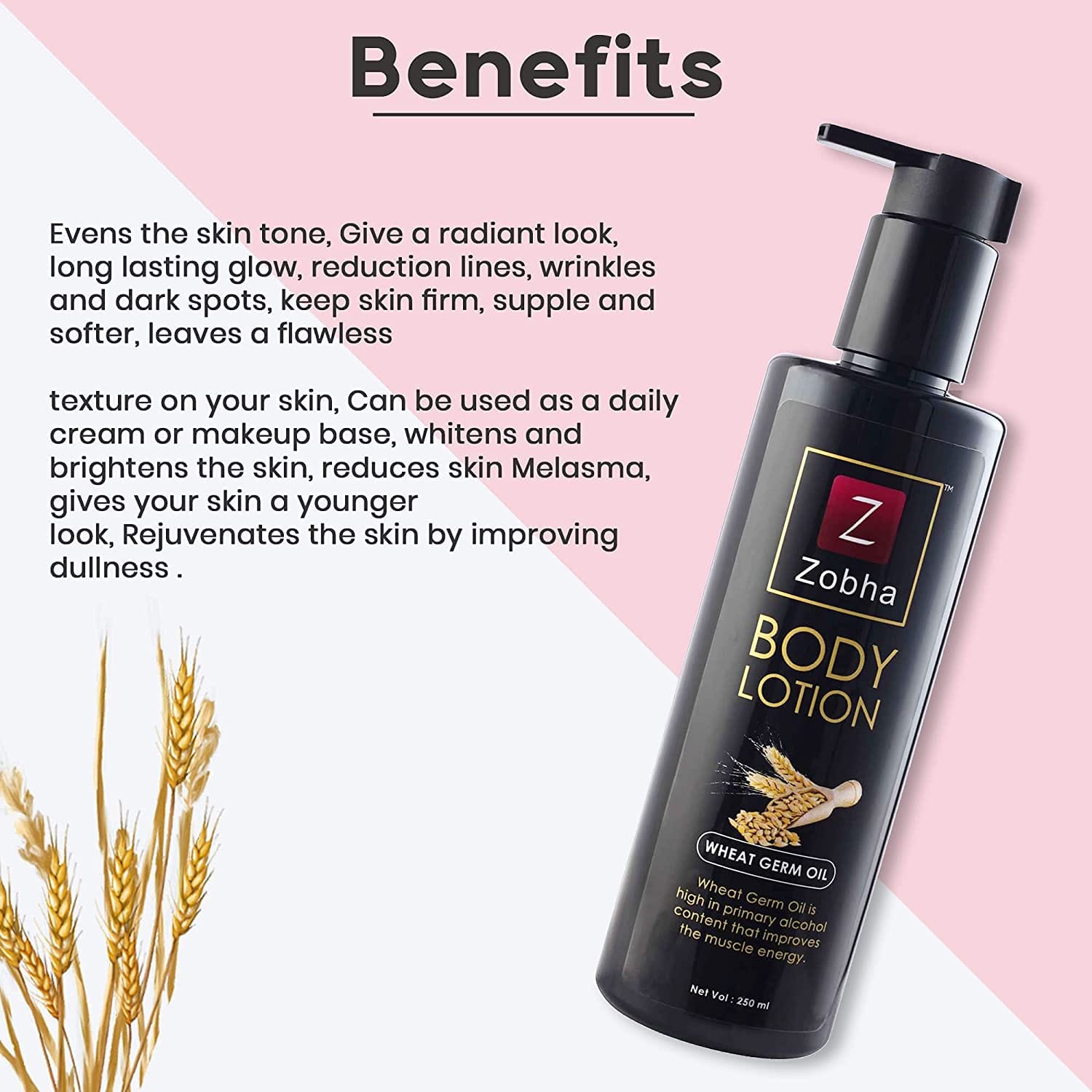 Zobha - Body Lotion With Pure Wheat Germ Oil (250ml)