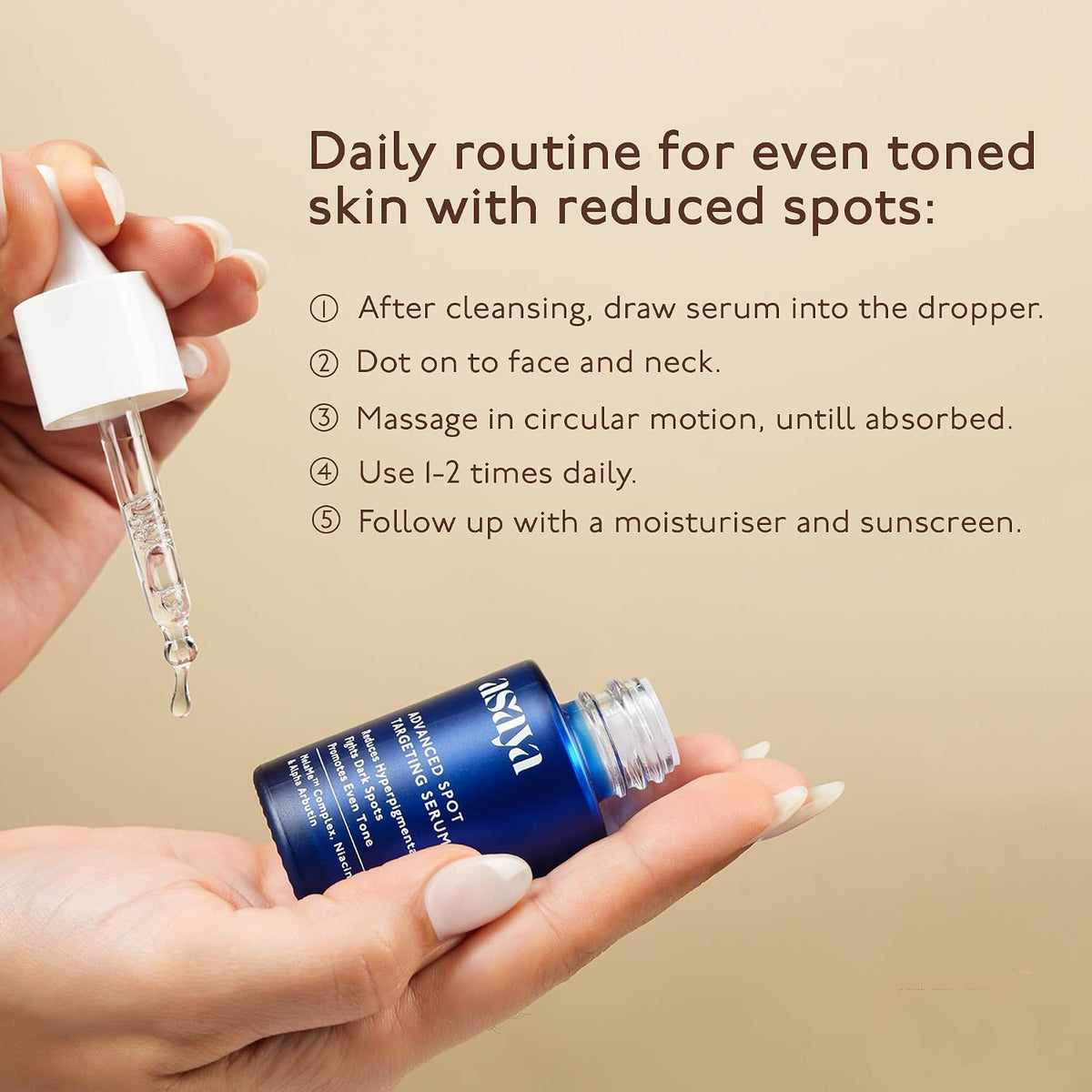 Asaya Advanced Spot Pigmentation Face Serum | Reduces Dark Spots, Melasma, Acne Marks & Hyperpigmentation | MelaMe™ Complex, Niacinamide & Alpha Arbutin | Evens