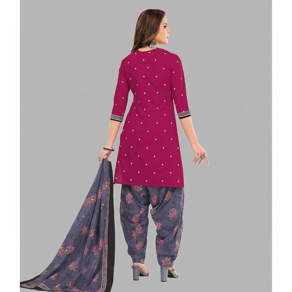 Miraan Cotton Printed Readymade Salwar Suit For Women (MIRAANSANRAN2158) 2XL