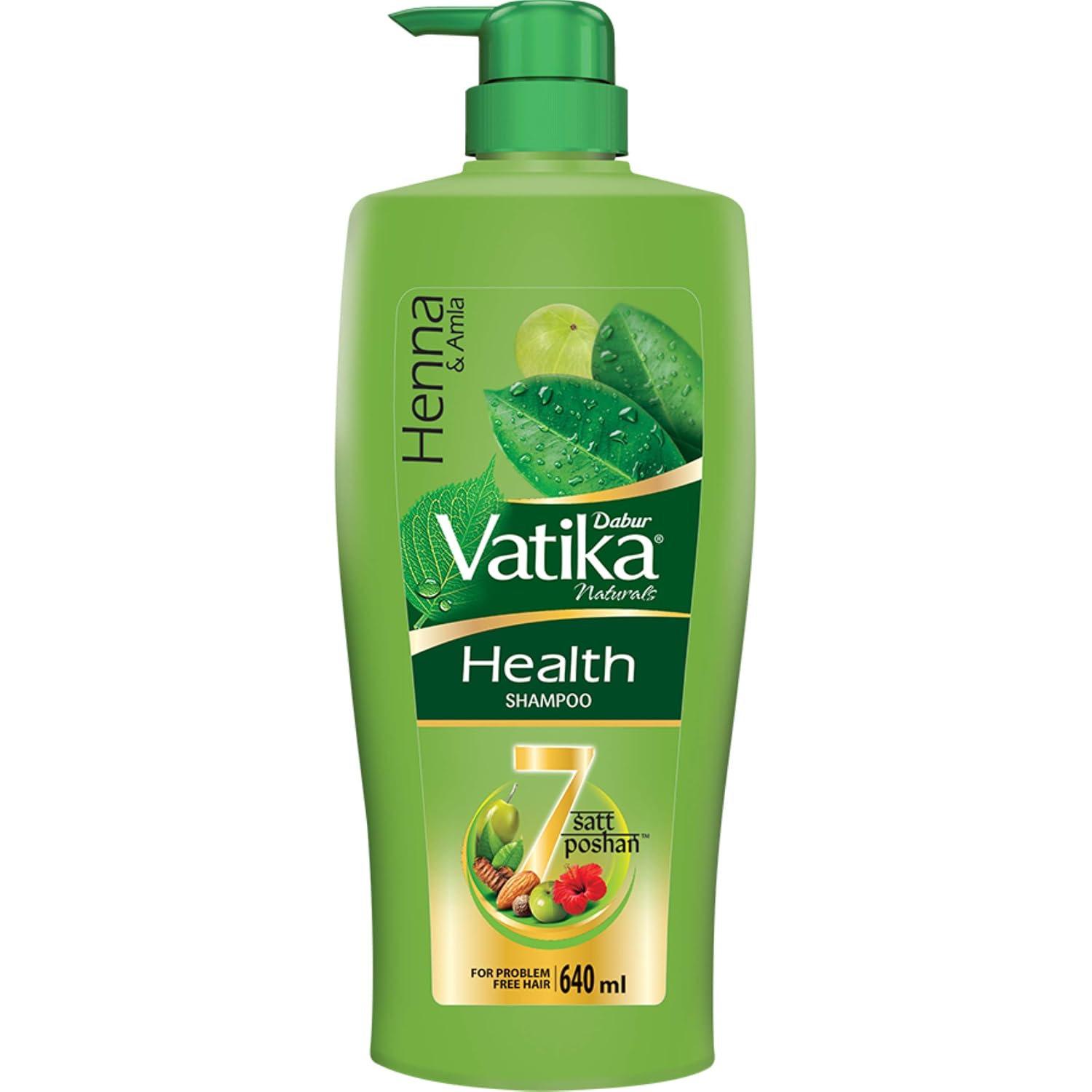 Dabur Vatika Ayurvedic Shampoo, 640ml Power Of Dus Poshan For 10 Hair Problems & Vatika Health Shampoo With Henna & Amla For Problem Free Hair, 640ml
