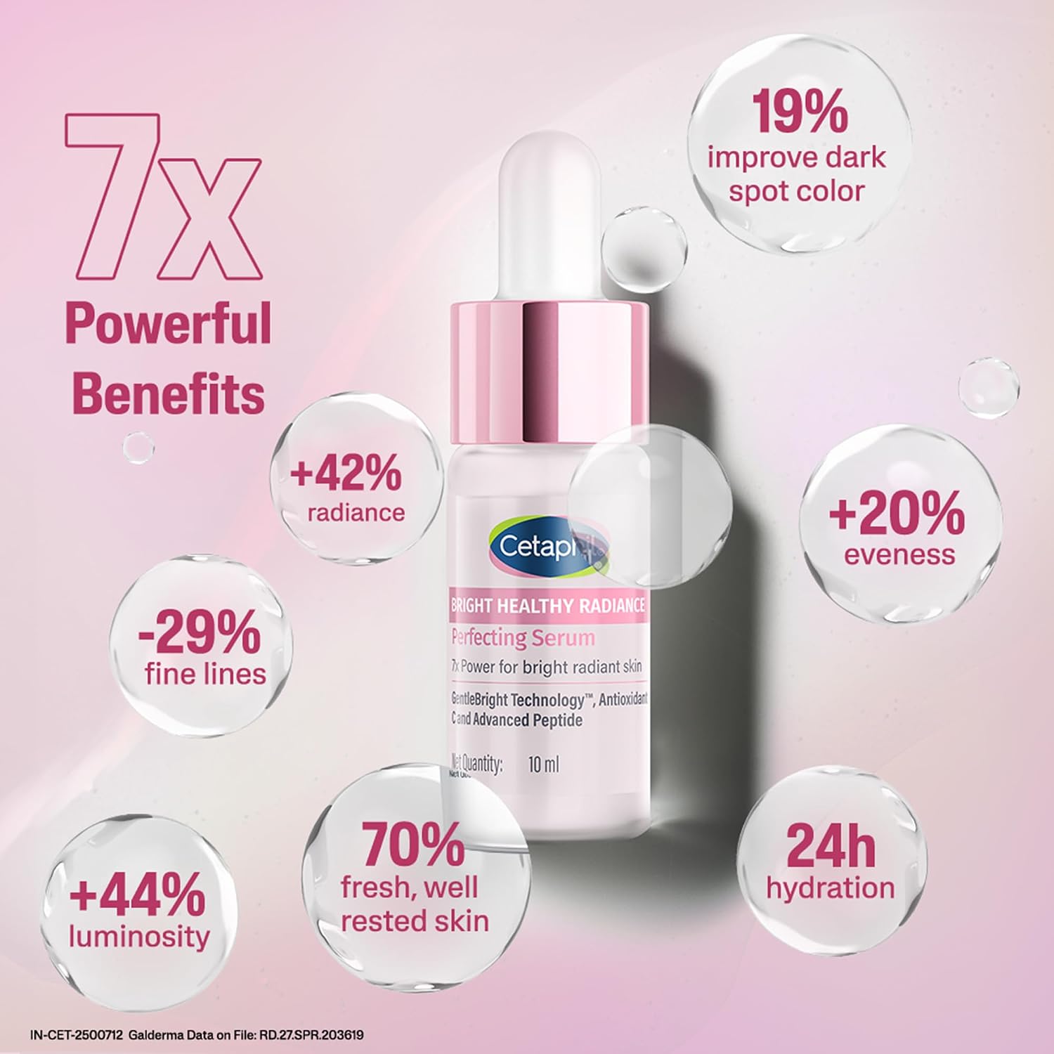 CETAPHIL Bright Healthy Radiance Perfecting Serum | 10ml | GentleBright Technology™ with Antioxidant C and Advanced Peptide | 7x POWER for Radiant Sensitive Skin | Fragrance Free