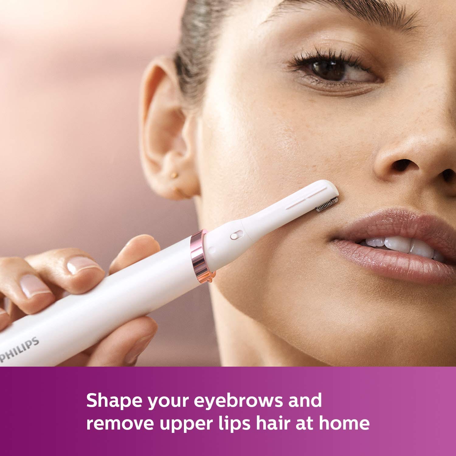 Philips - Touch-up HP6388 Eyebrows, Facial & Body Trimmer for Women (White)