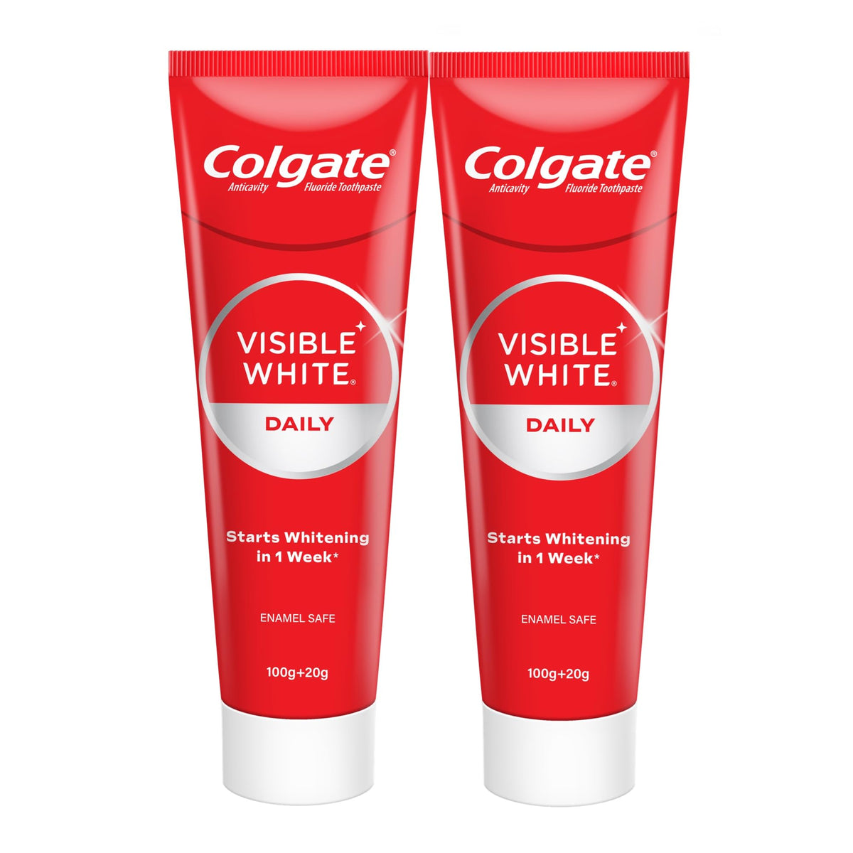 Colgate Visible White Teeth Whitening Toothpaste, Protects Enamel, Removes Stains, With Whitening Accelerators, 480g, 120g X 4 100 g (Pack of 4)