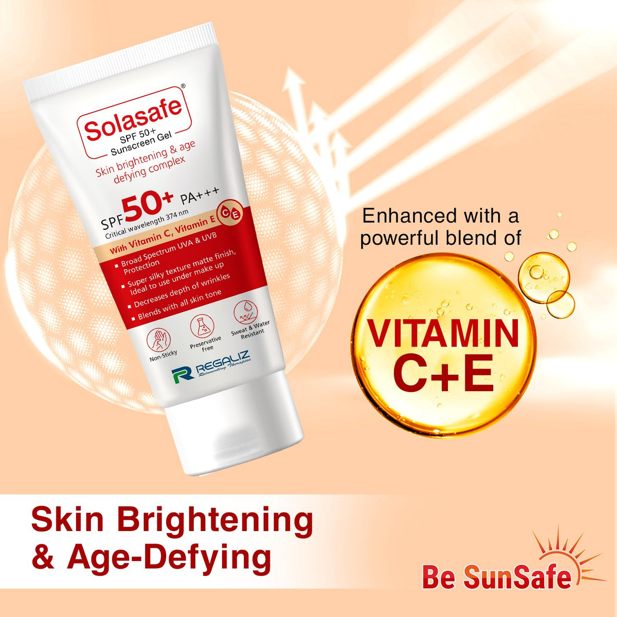 Regaliz Sunscreen SPF 50+ | Broad-Spectrum UVA & UVB Protection | Water-Resistant, Lightweight, and Non-Greasy Formula | Anti-Aging and Blue Light Protection |