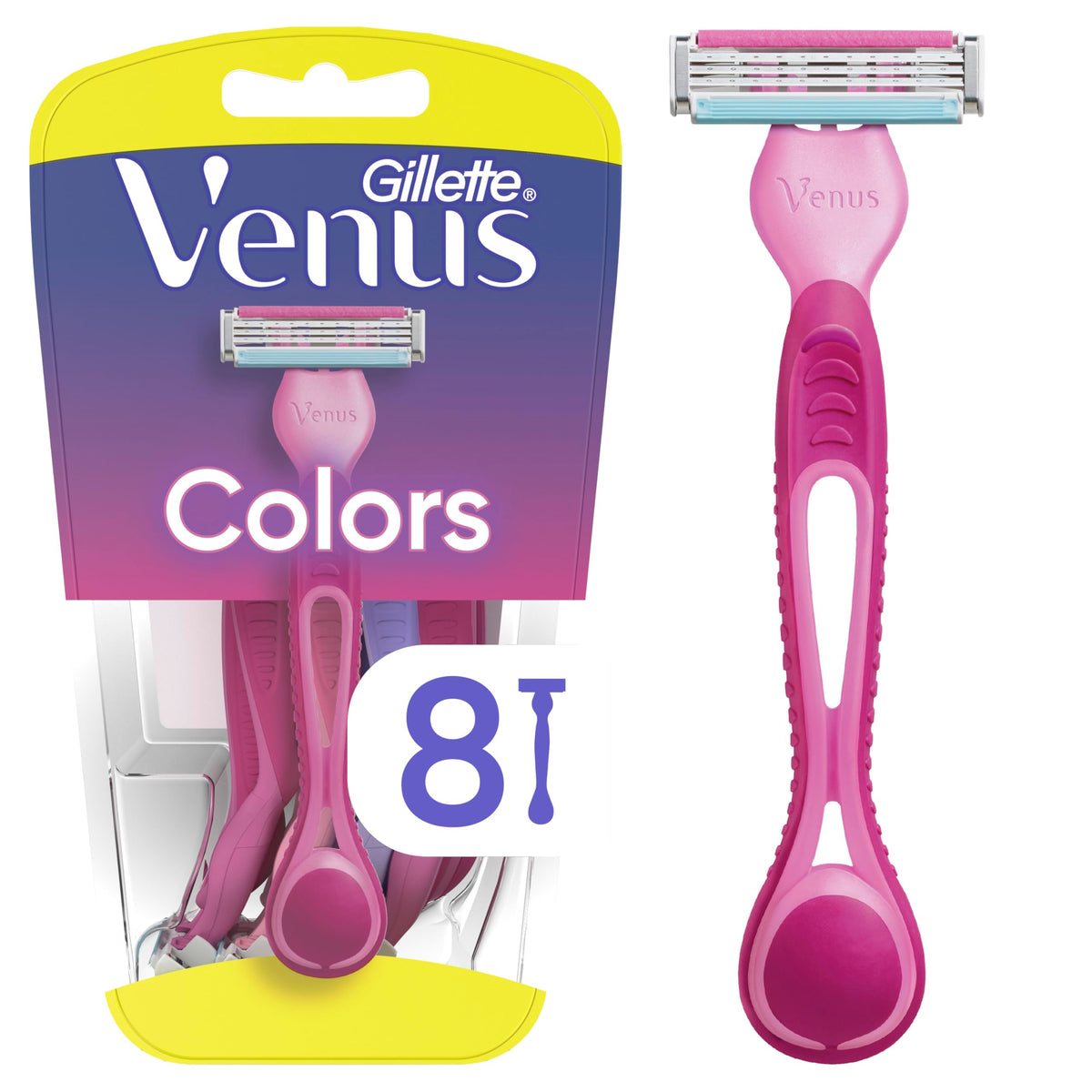 Gillette Venus Simply3 Disposable Razors for Women, 8 Count, Designed for a Close and Comfortable Shave 8 Razors