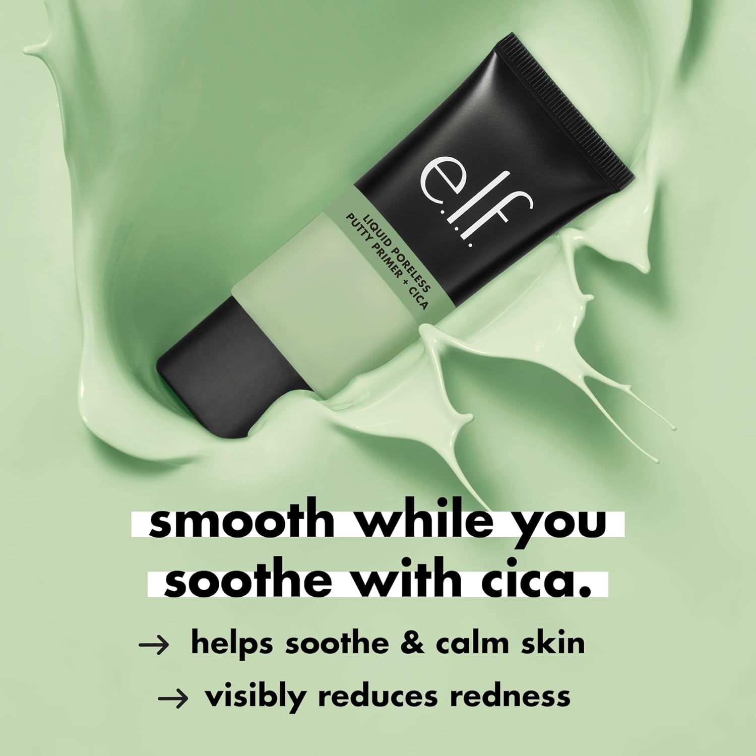 e.l.f. Liquid Poreless Putty Primer + Cica, Face Primer For Gripping Makeup, Visibly Reducing Redness & Soothing Skin, Vegan & Cruelty-Free