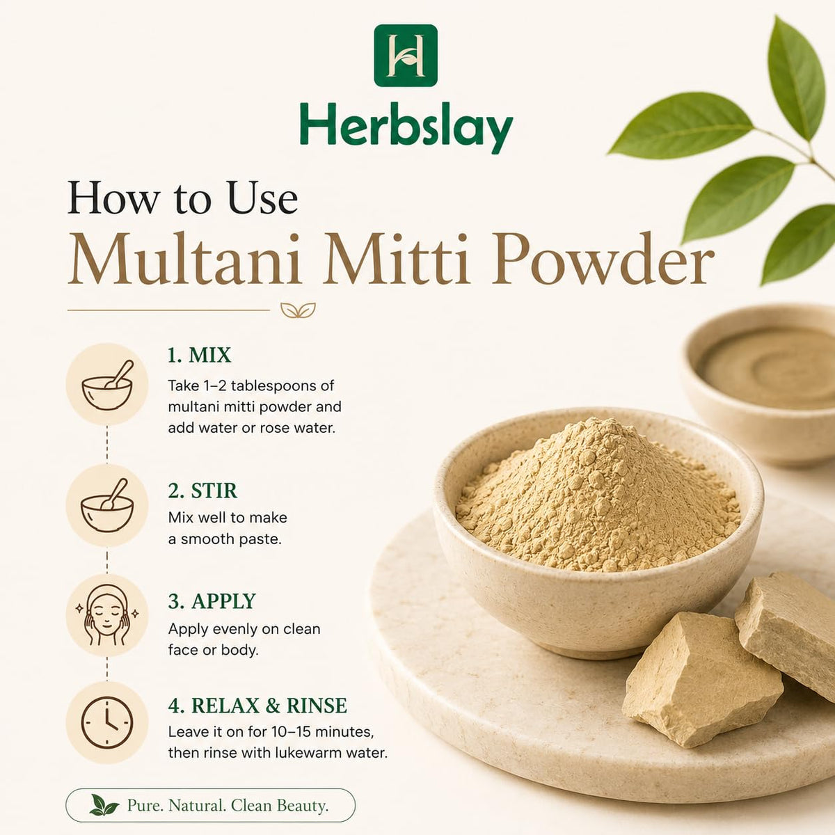 Multani Mitti Powder Face Pack, Pure Natural Fuller's Earth, for Oil Control, Deep Cleansing and DIY Skincare 100 g (Pack of 1)