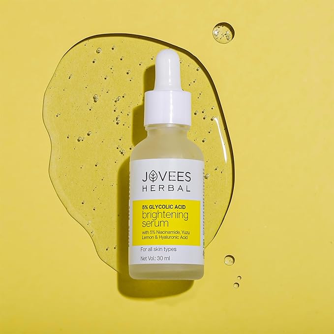 Jovees Herbal 5% Glycolic Acid Brightening Serum With 5% Niacinamide Yuzu Lemon & Hyaluronic Acid | Improves Skin Texture & Uneven Skin | For All Skin Types | 3