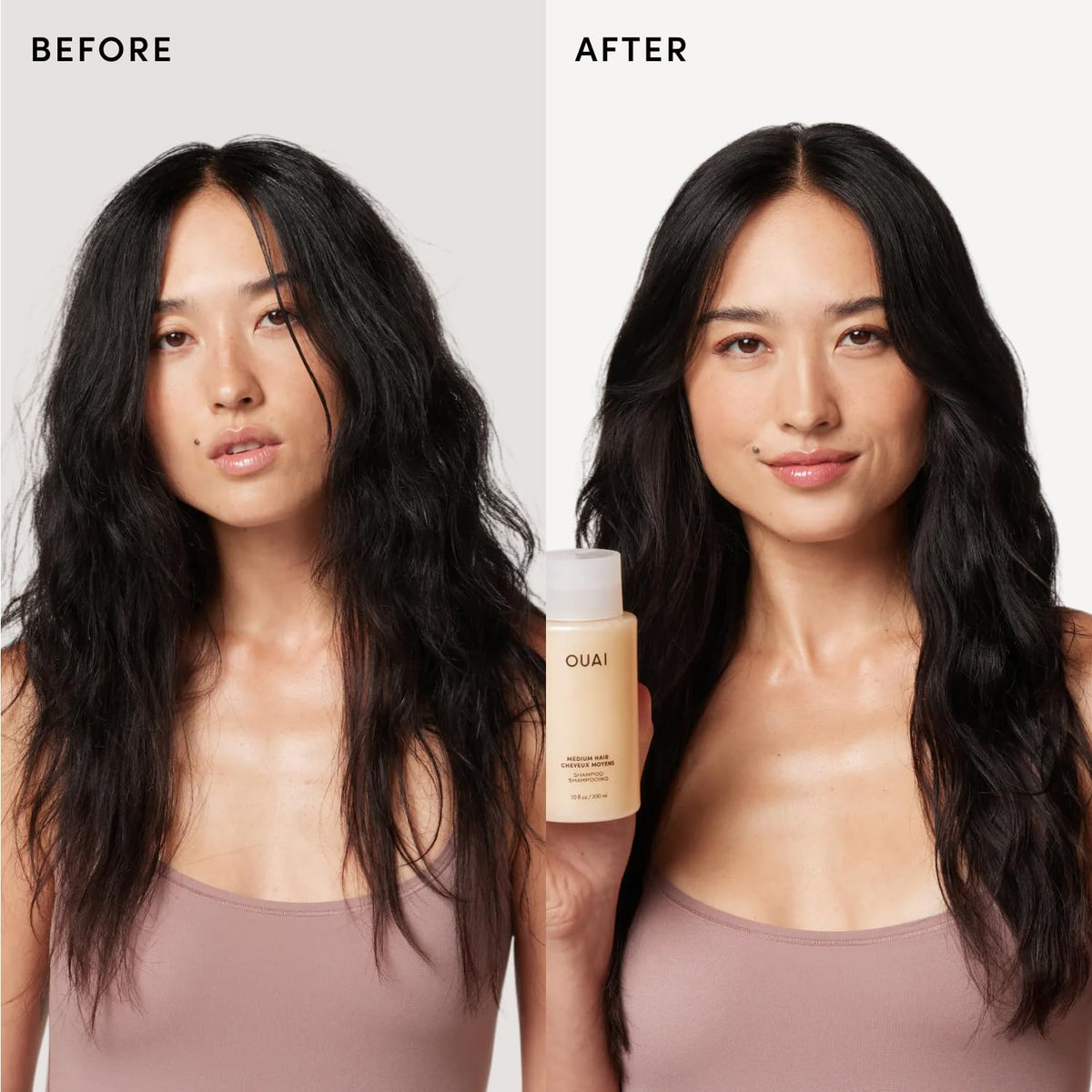 OUAI Medium Hair Shampoo and Conditioner Set (10 Fl Oz) Medium Hair Bundle