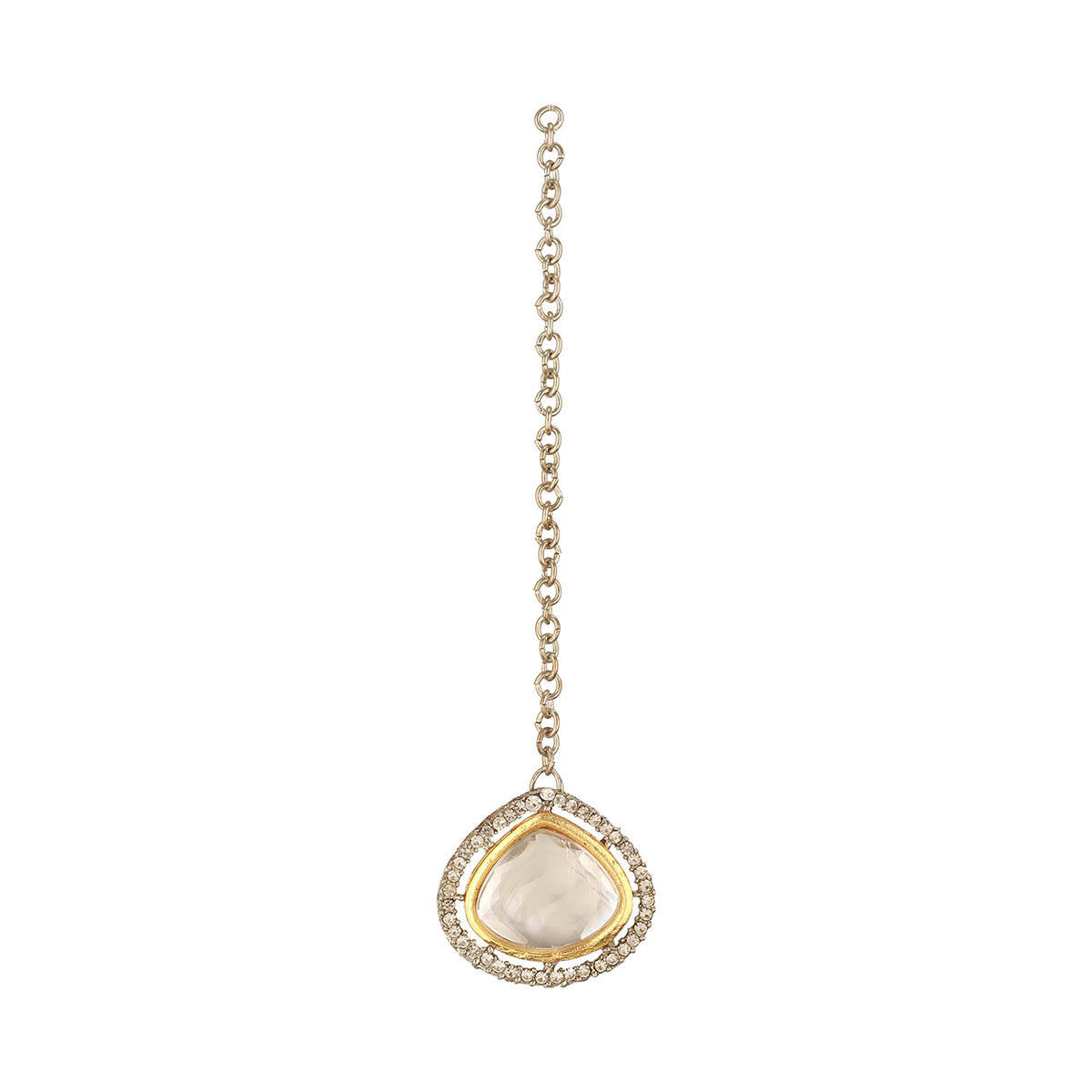 Aatmana Gold-Plated Austrian Diamond Studded and Beaded Jewellery Set with Maangtikka
