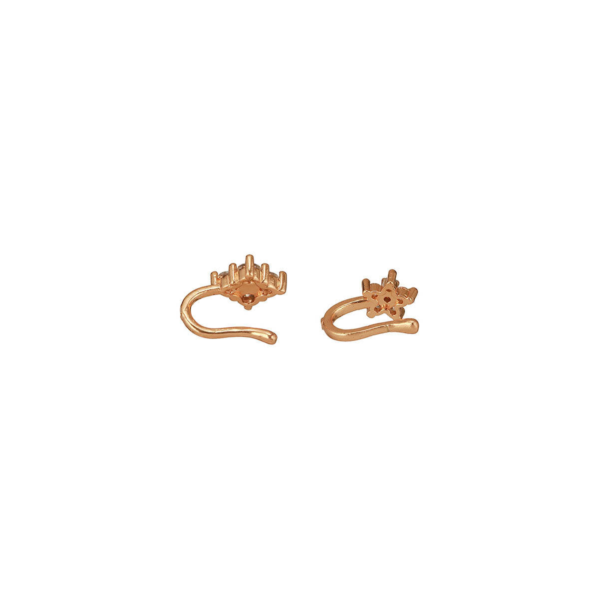Aatmana Set Of 2 Rose Gold-Plated and White Ad-Studded Nosepins