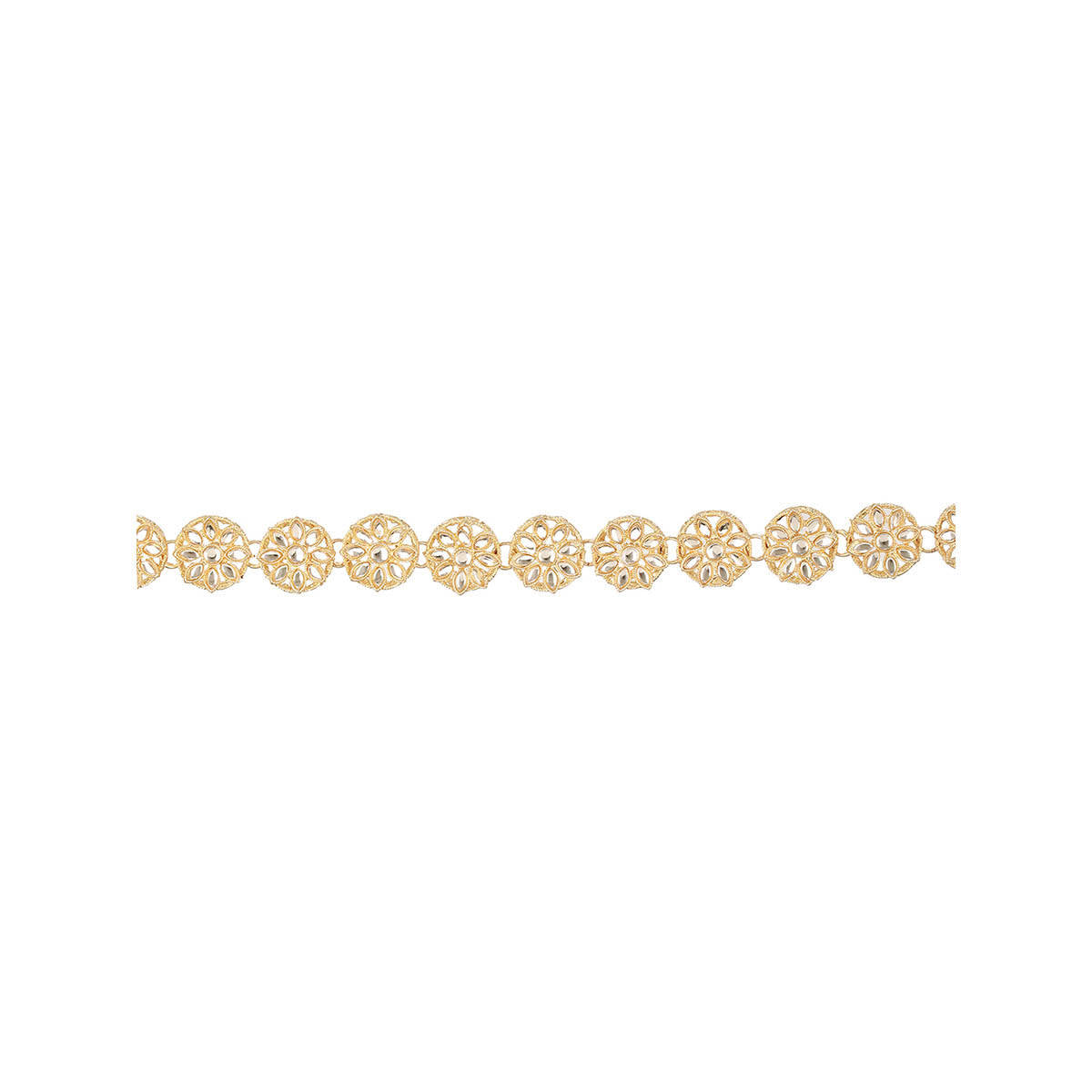 Aatmana Gold-Plated and White Kundan Studded and Beaded Traditional Kamarbandh